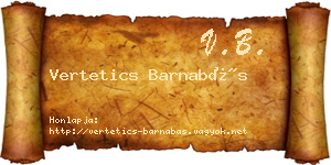 Vertetics Barnabás névjegykártya