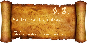 Vertetics Barnabás névjegykártya